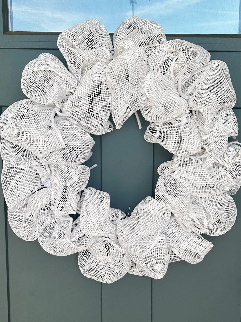 Handmade White Deco Mesh Wreath Base Ready to Decorate DIY Wreath